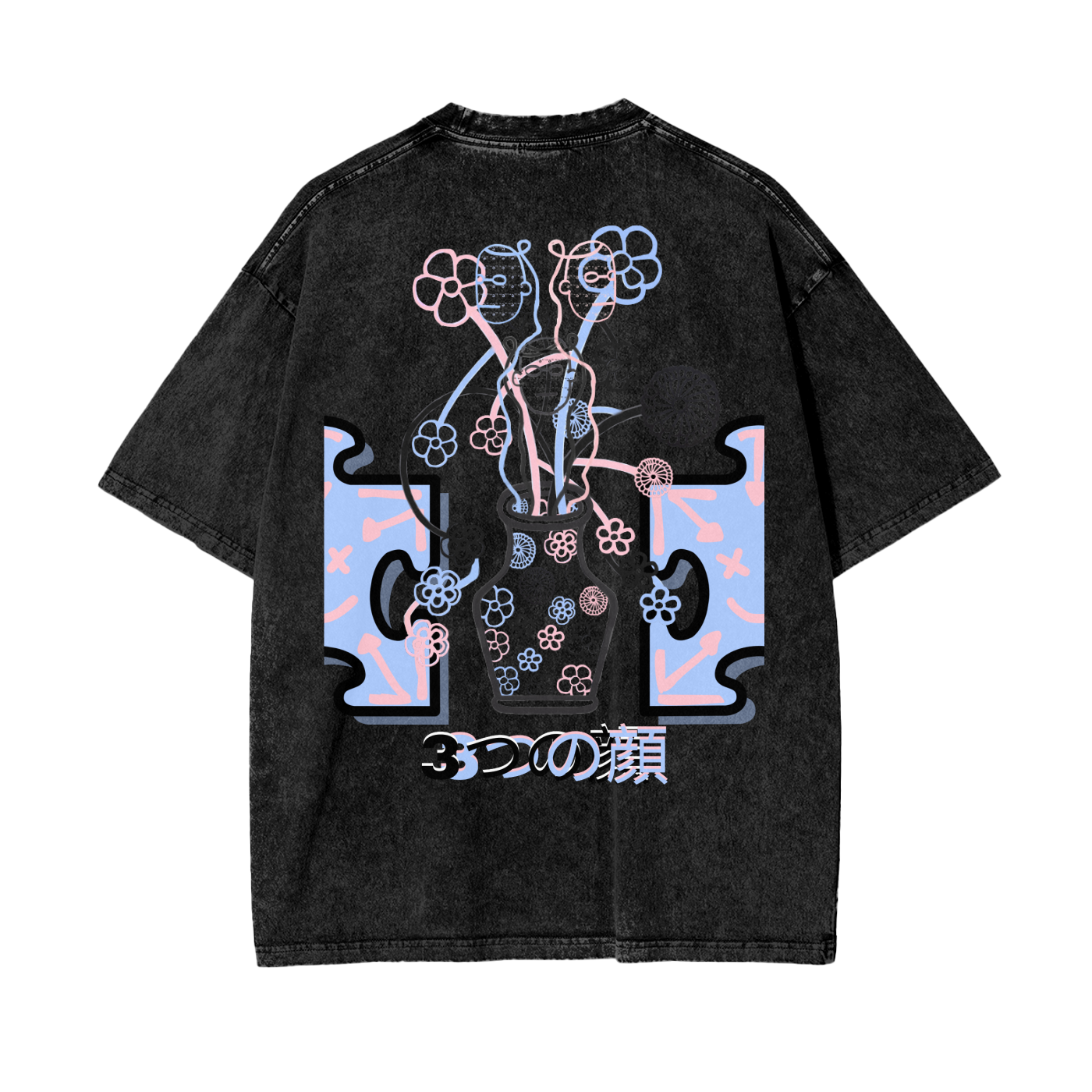 THREE FACES OVERSIZED TEE