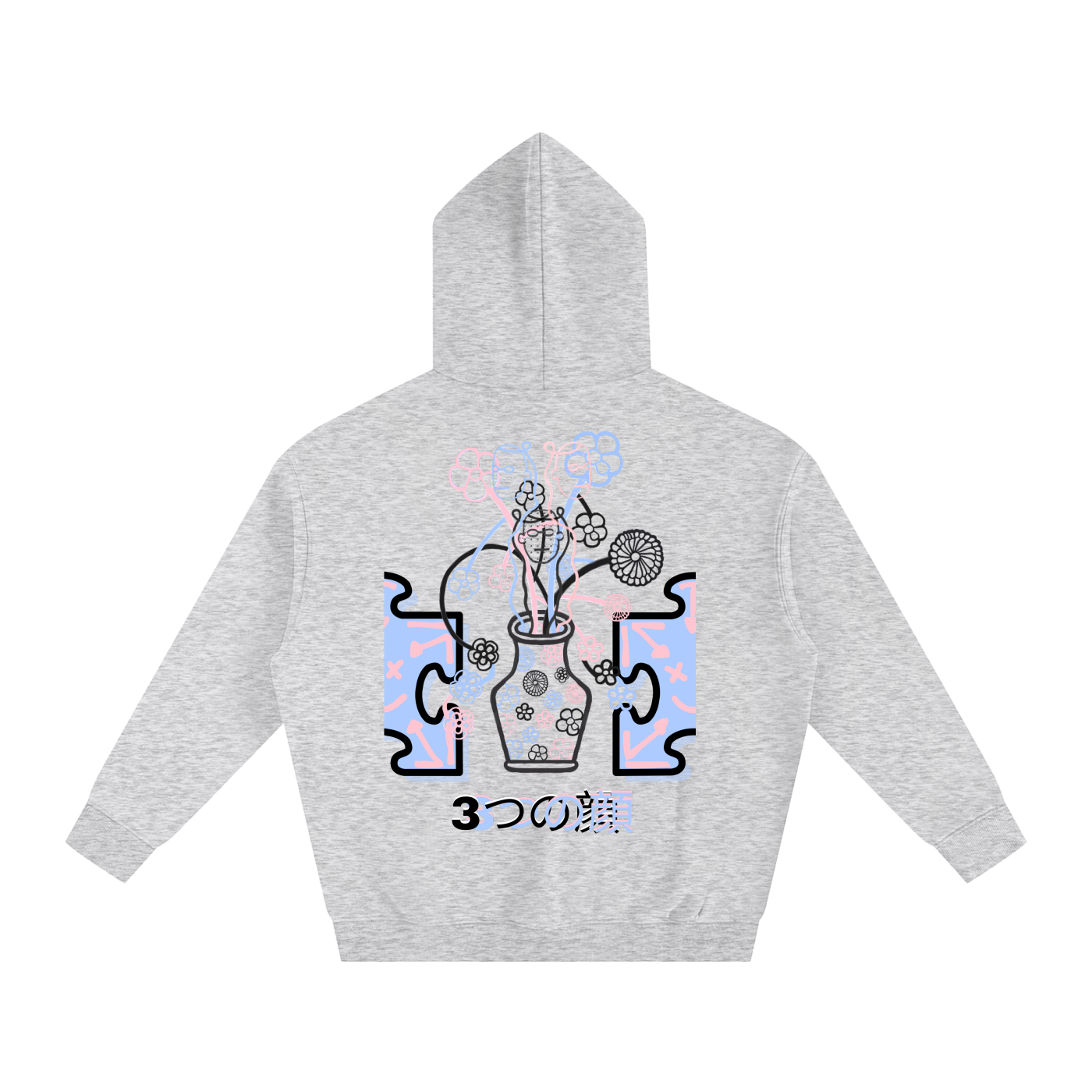 THREE FACES OVERSIZED & FLEECED HOODIE