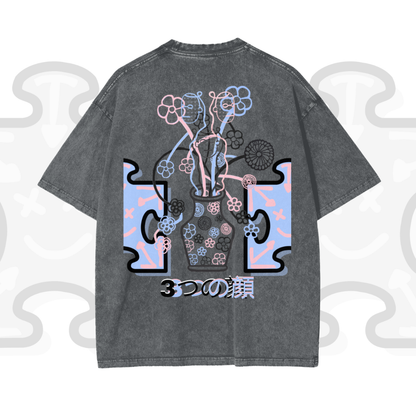 THREE FACES OVERSIZED TEE