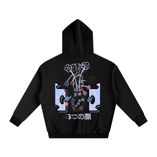 THREE FACES OVERSIZED & FLEECED HOODIE