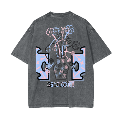 THREE FACES OVERSIZED TEE